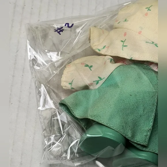 Precious Moments I Love You and Dad Doll Pair in Green Vintage 1988